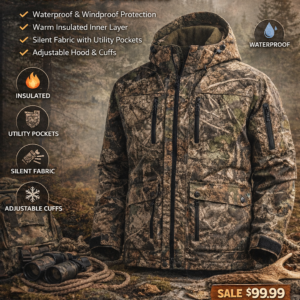 Men’s Camouflage Hunting Jacket – Waterproof & Insulated