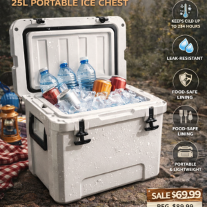 Insulated Food Storage Cooler Box – 25L Portable Ice Chest